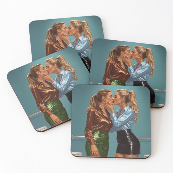 Item preview, Sexy Ladies Sharing A Passionate Kiss designed and sold by Trina AI Art.