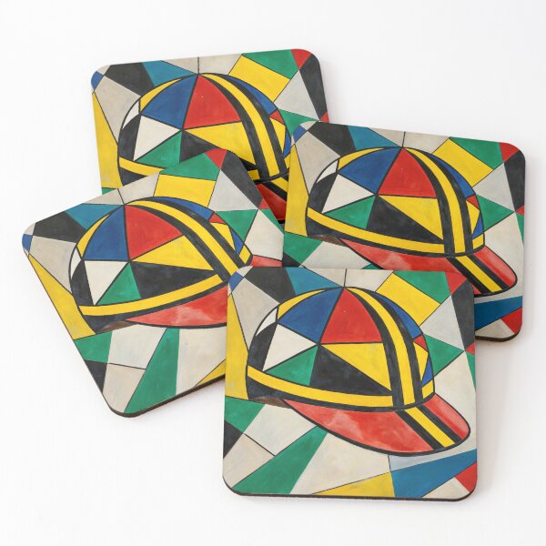 Item preview, Abstract Cubist Colorful cycling cap art.  designed and sold by Pedal Canvas.