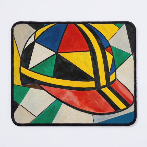 Item preview, Abstract Cubist Colorful cycling cap art. designed and sold by Pedal Canvas.