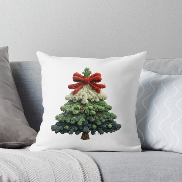 Item preview, Textured Christmas Tree with Red Crochet Bow designed and sold by Polarisofficial.
