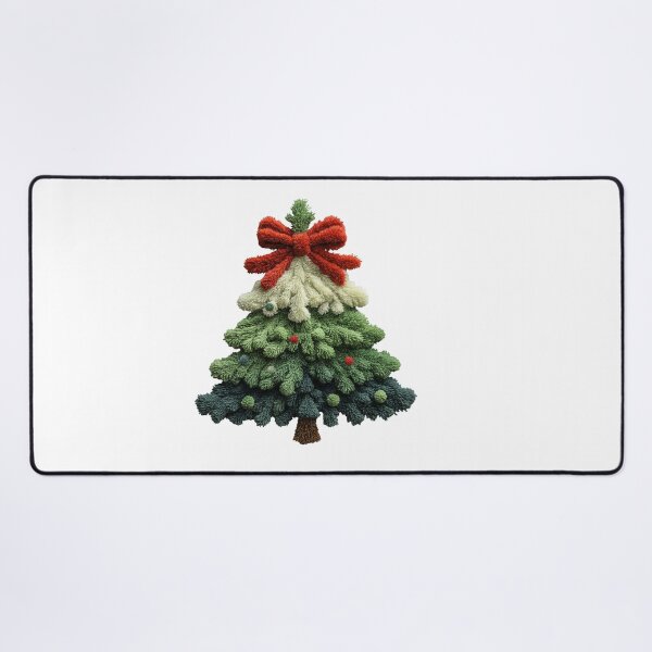 Item preview, Textured Christmas Tree with Red Crochet Bow designed and sold by Polarisofficial.