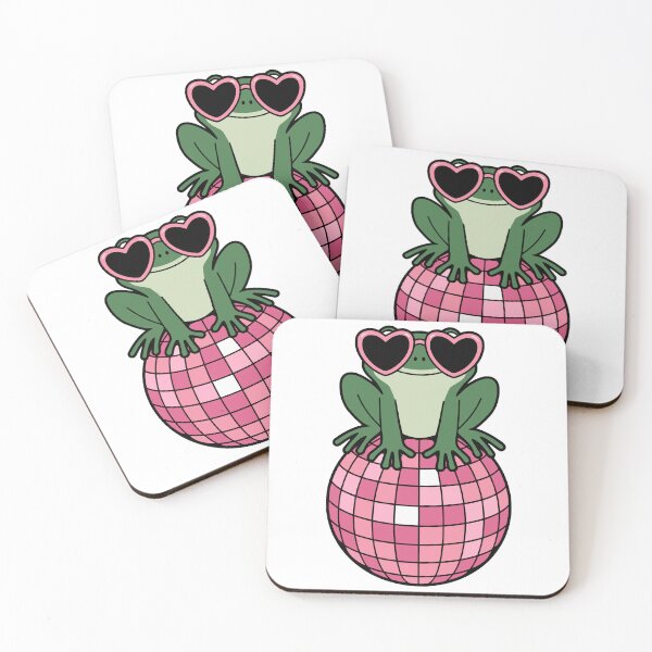 Item preview, Cute Frog on Pink Disco Ball – Kawaii Frog Aesthetic designed and sold by lea-lani.