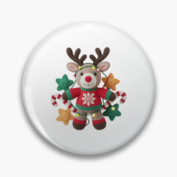 Item preview, Crochet Reindeer with Snowflake Sweater and Christmas Lights designed and sold by Polarisofficial.