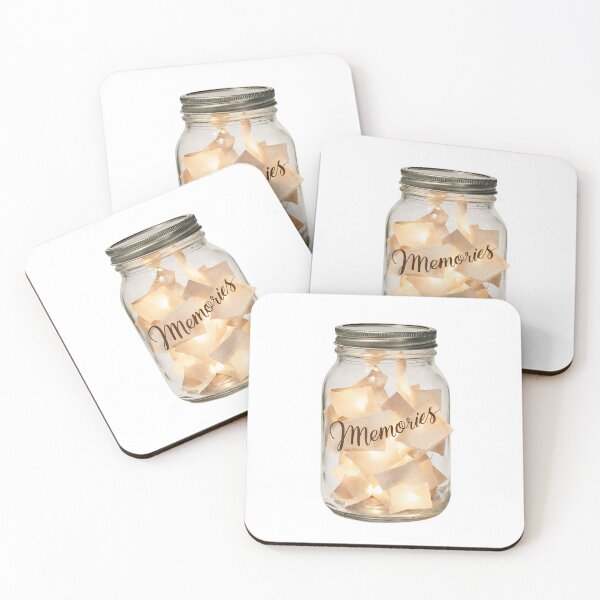 Item preview, Beautiful glass jar filled with notes labeled memories and warm lights for a cozy ambiance designed and sold by SpaceartLilu.