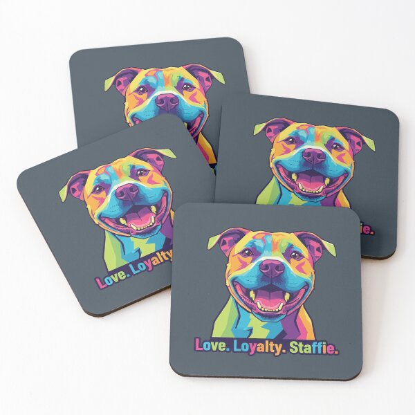 Item preview, Vibrant Pop Art Staffie - Love, Loyalty, Staffie designed and sold by ReptiWorks.