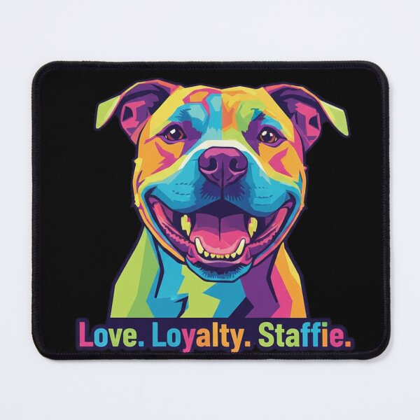 Item preview, Vibrant Pop Art Staffie - Love, Loyalty, Staffie designed and sold by ReptiWorks.