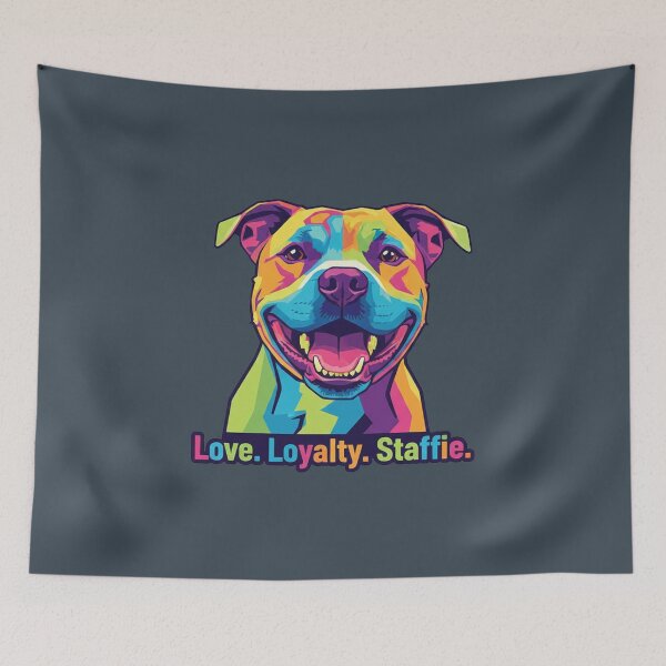 Item preview, Vibrant Pop Art Staffie - Love, Loyalty, Staffie designed and sold by ReptiWorks.