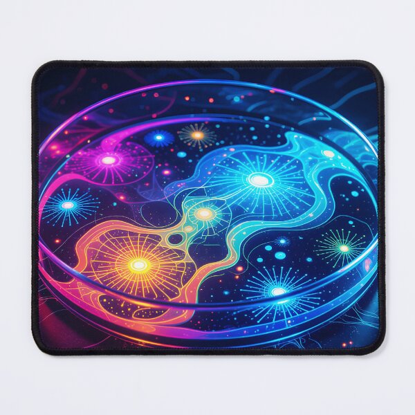 Item preview, Purple and Blue Neon Petri Dish – Futuristic Chemistry Fantasy Art designed and sold by EmeraldeaArt.
