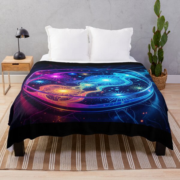 Item preview, Purple and Blue Neon Petri Dish – Futuristic Chemistry Fantasy Art designed and sold by EmeraldeaArt.