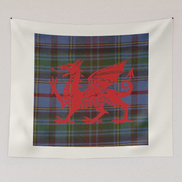 Item preview, Powys County - Universal - Welsh Tartan – The Heart of Wales & y Ddraig Goch - the red dragon v4 designed and sold by WheelieGdArt.