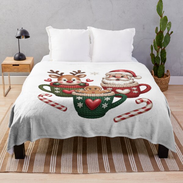 Item preview, Cozy Christmas Characters on Knitted Mugs designed and sold by Polarisofficial.