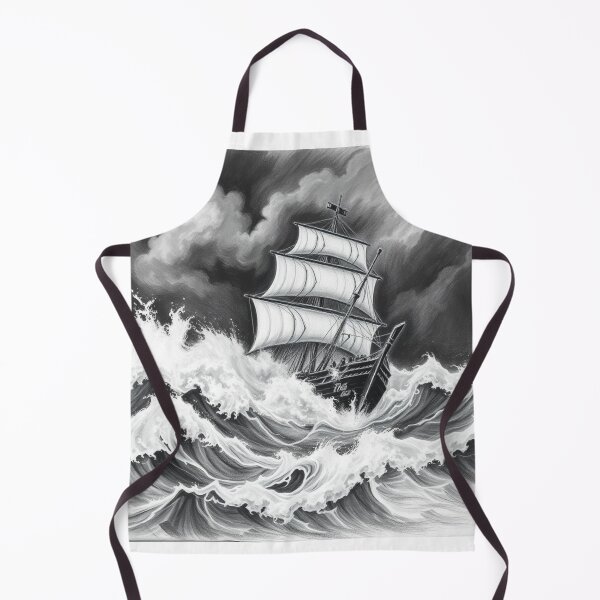 Item preview, Dramatic Ship in Storm Pencil Drawing - Black and White Art designed and sold by EllDAV777.