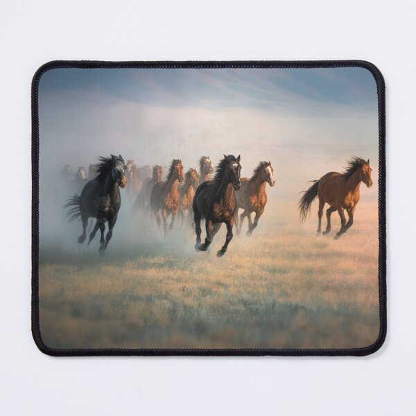 Item preview, A herd of wild horses sprinting across the open plains at dusk Horses in Motion designed and sold by CDC40.