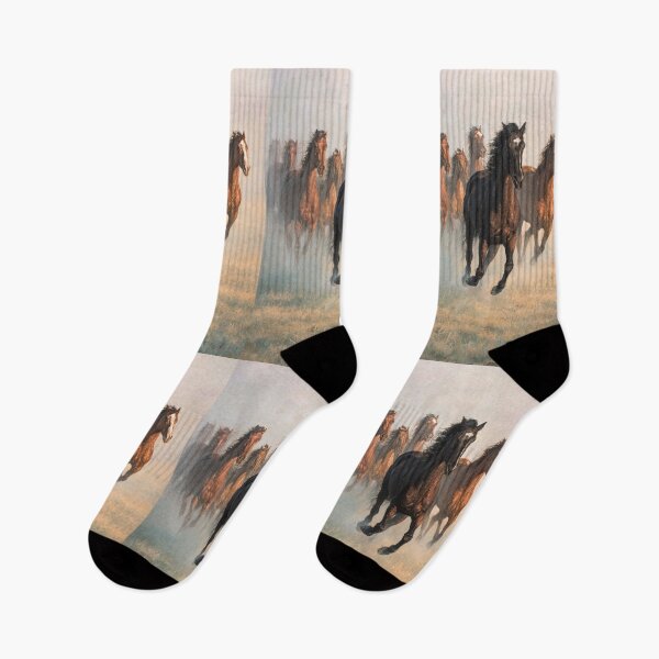Item preview, A herd of wild horses sprinting across the open plains at dusk Horses in Motion designed and sold by CDC40.