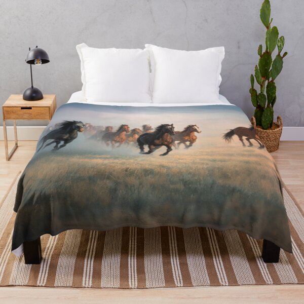 Item preview, A herd of wild horses sprinting across the open plains at dusk Horses in Motion designed and sold by CDC40.