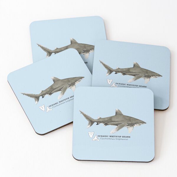 Item preview, OCEANIC WHITETIP SHARK-Carcharhinus longimanus (name and teeth) designed and sold by BEATRIZ ABAITUA.