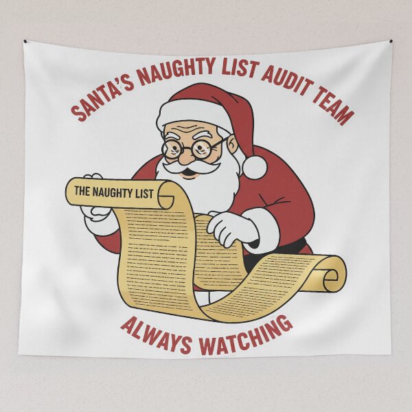 Item preview, Santa's Naughty List Audit Team - Always Watching designed and sold by HelixPedia.