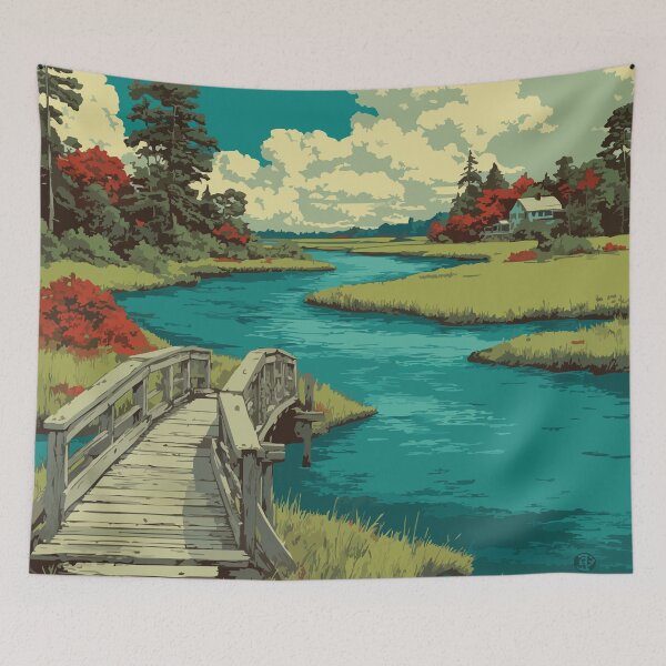 Item preview, Hillsborough Prince Edward Island | Estuary & Bridge Poster designed and sold by TuncGK.