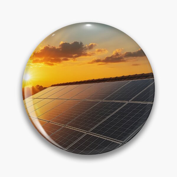Item preview, Solar Panels on Roof – Sunset with Spectacular Sunlit Clouds designed and sold by EmeraldeaArt.