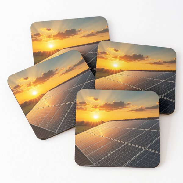 Item preview, Solar Panels on Roof – Sunset with Spectacular Sunlit Clouds designed and sold by EmeraldeaArt.