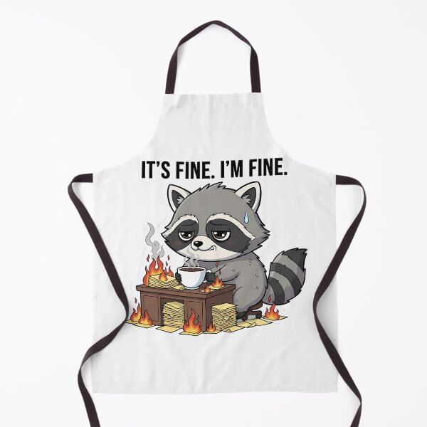 Item preview, It's Fine I'm Fine - Funny Burning Office Raccoon Meme designed and sold by LIGHT-CANVAS.