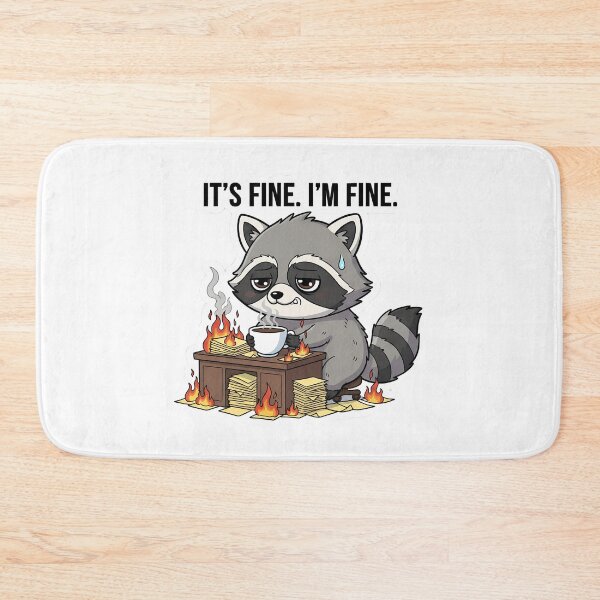 Item preview,   It's Fine I'm Fine - Funny Burning Office Raccoon Meme designed and sold by LIGHT-CANVAS.
