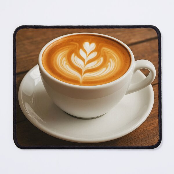 Item preview, Rustic Cappuccino – Leaf Latte Art on Wooden Board designed and sold by EmeraldeaArt.