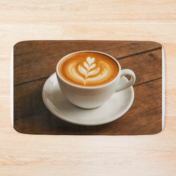 Item preview, Rustic Cappuccino – Leaf Latte Art on Wooden Board designed and sold by EmeraldeaArt.