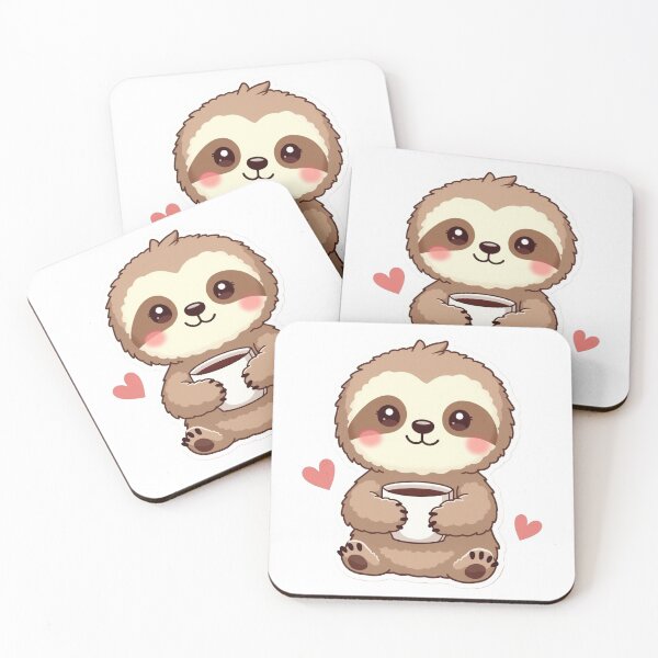 Item preview, Cute Sloth with Coffee – Adorable Kawaii Sloth Holding a Warm Cup – Cozy Aesthetic Design designed and sold by WerkstattWitz.