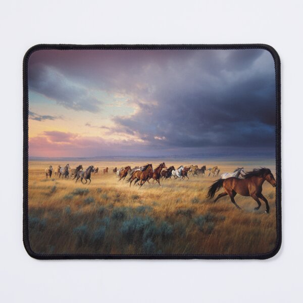 Item preview, A herd of wild horses sprinting across the open plains at dusk Horses in Motion designed and sold by CDC40.