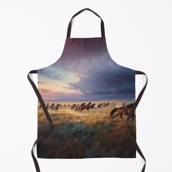 Item preview, A herd of wild horses sprinting across the open plains at dusk Horses in Motion designed and sold by CDC40.