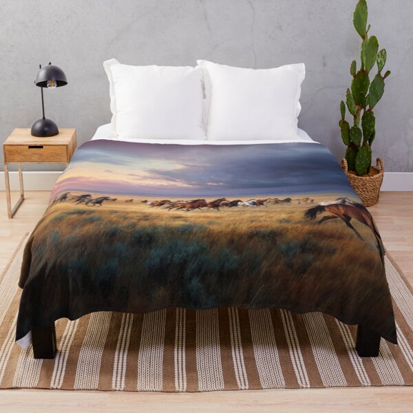 Item preview, A herd of wild horses sprinting across the open plains at dusk Horses in Motion designed and sold by CDC40.