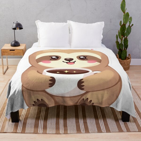 Item preview, Cute Kawaii Sloth with Coffee Mug – Relaxing Chibi Sloth Sticker designed and sold by LindaHorny.