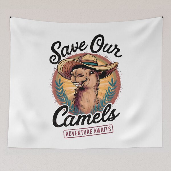 Item preview, Save Our Camels – Colorful Camel Illustration (Adventure & Conservation) designed and sold by CalmDownZone ⭐️⭐️⭐️⭐️⭐️.