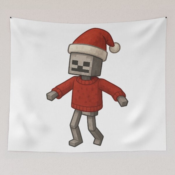 Item preview, Skeleton Santa Claus, Minecraft Style! Blocky, Jolly & Ready for Christmas designed and sold by DibujandoPorfa.
