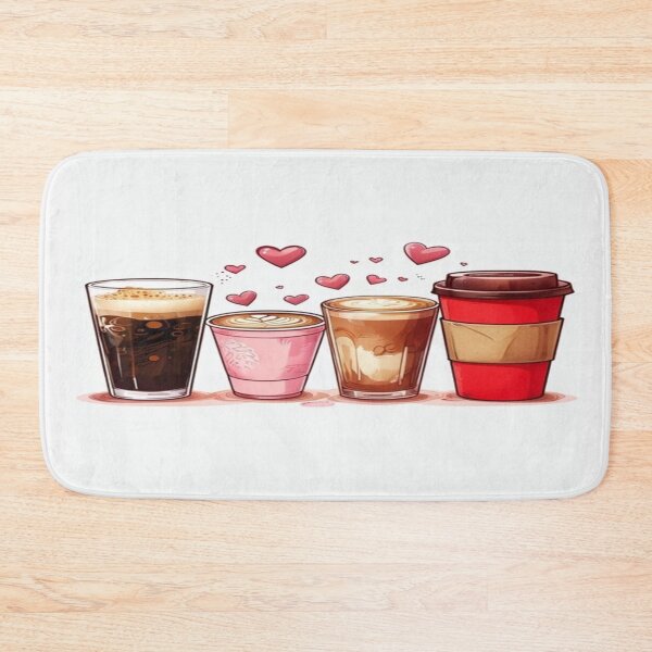 Item preview, Cute Coffee Cup Art – Iced, Latte & Macchiato with Hearts | Cozy Café Lover Aesthetic designed and sold by Bright Nest Studio.