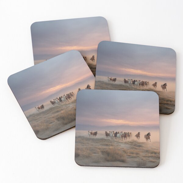 Item preview, A herd of wild horses sprinting across the open plains at dusk Horses in Motion designed and sold by CDC40.