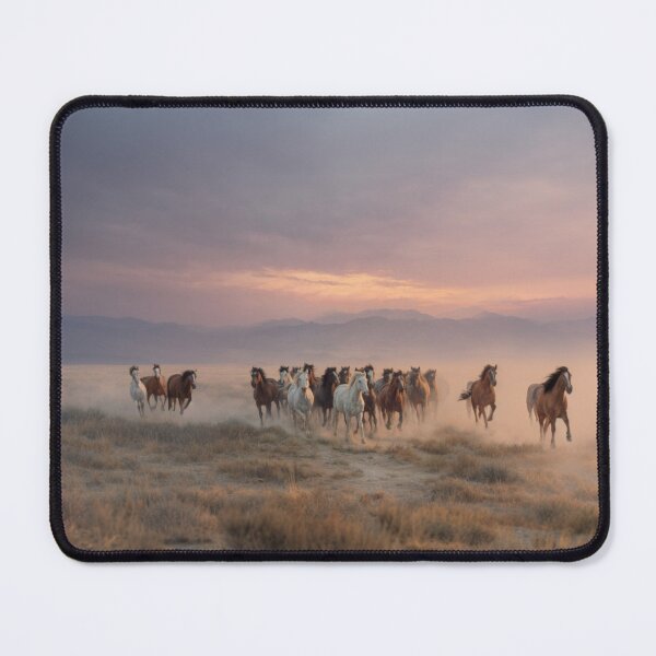 Item preview, A herd of wild horses sprinting across the open plains at dusk Horses in Motion designed and sold by CDC40.