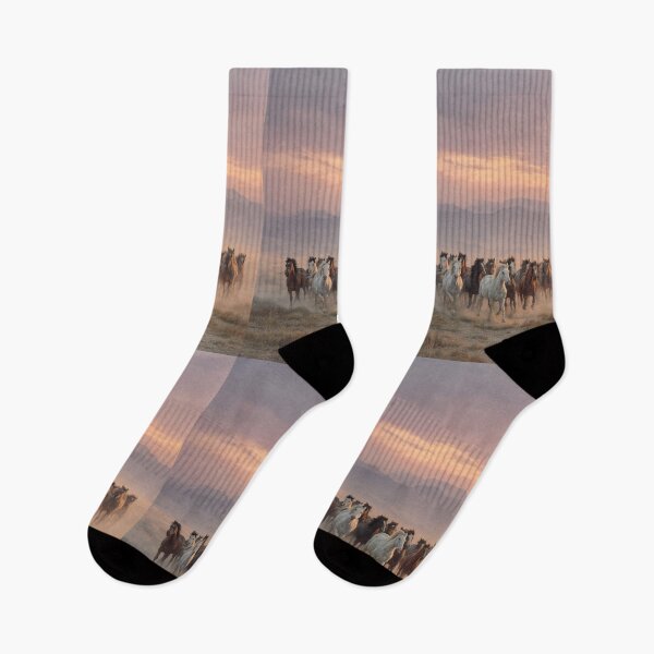 Item preview, A herd of wild horses sprinting across the open plains at dusk Horses in Motion designed and sold by CDC40.