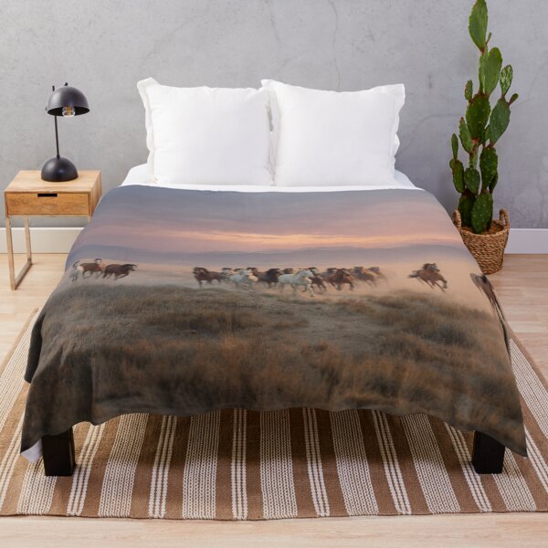 Item preview, A herd of wild horses sprinting across the open plains at dusk Horses in Motion designed and sold by CDC40.