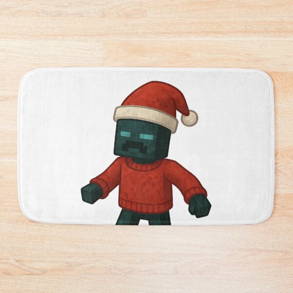 Item preview, Warden Santa Claus, Minecraft Style! Blocky, Jolly & Ready for Christmas designed and sold by DibujandoPorfa.