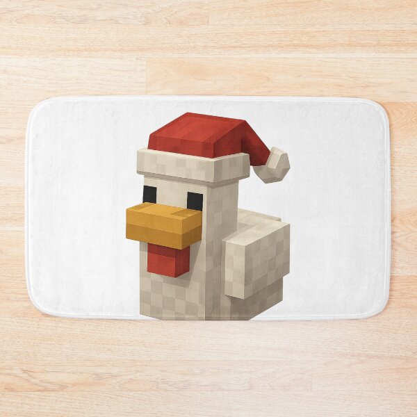 Item preview, Gallina Santa Claus, Minecraft Style! Blocky, Jolly & Ready for Christmas designed and sold by DibujandoPorfa.