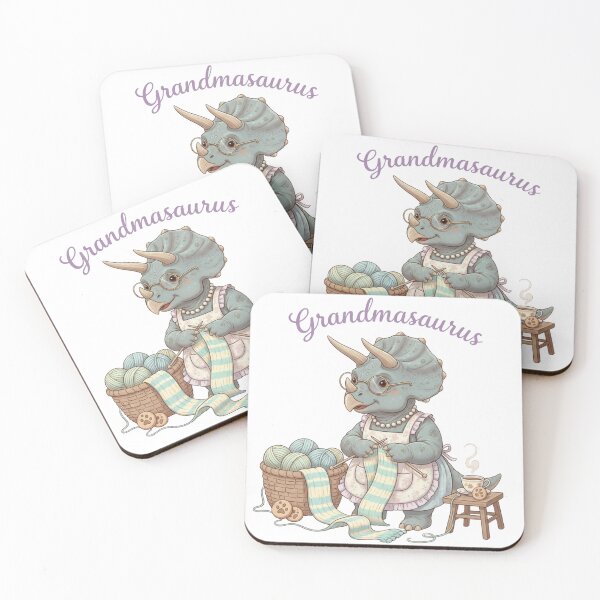 Item preview, Grandmasaurus – Cute Knitting Dinosaur Grandma Design designed and sold by DinoPrints-shop.