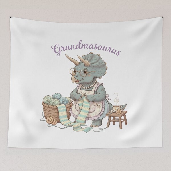 Item preview, Grandmasaurus – Cute Knitting Dinosaur Grandma Design designed and sold by DinoPrints-shop.