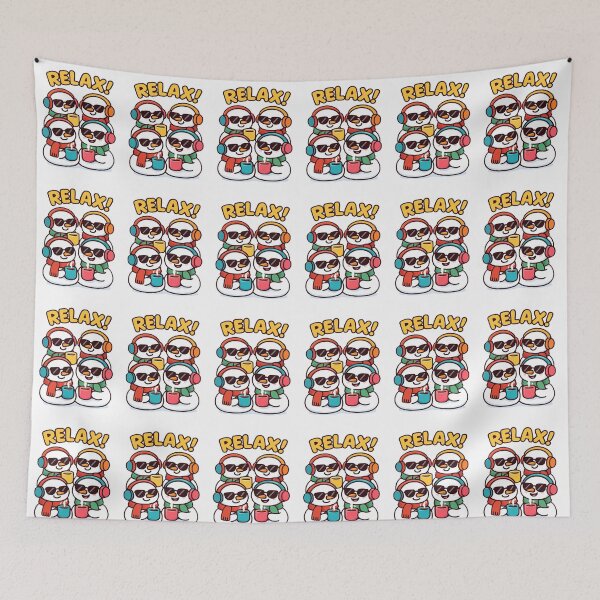 Item preview, "RELAX!” — Snowmen with mugs from Felia designed and sold by Felia001.
