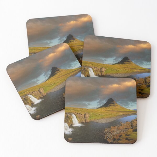 Item preview, Mt. Kirkjufell & Kirkjufellsfoss at sunset designed and sold by Alex Preiss.