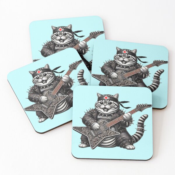 Item preview, J-Pop Electric Guitar Cat: Vibrant Fusion of Music and Feline Energy designed and sold by Myōhō Print Co..