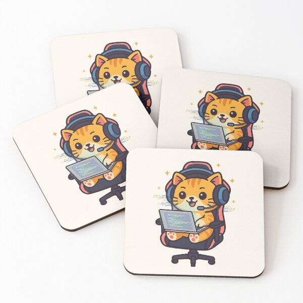 Item preview, Happy Cute Programmer Cat Coding Colorful Screen designed and sold by HoopeStylee.