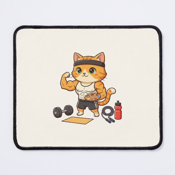 Item preview, Muscular Cat Artist Gym Workout Funny Feline designed and sold by HoopeStylee.