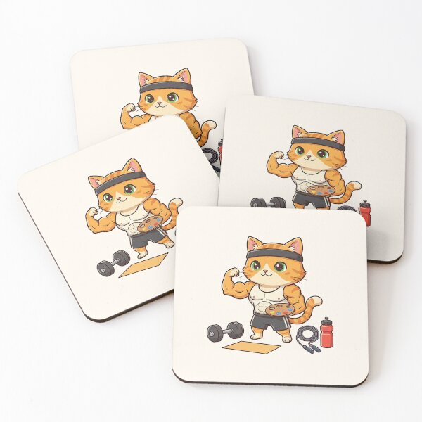 Item preview, Muscular Cat Artist Gym Workout Funny Feline designed and sold by HoopeStylee.
